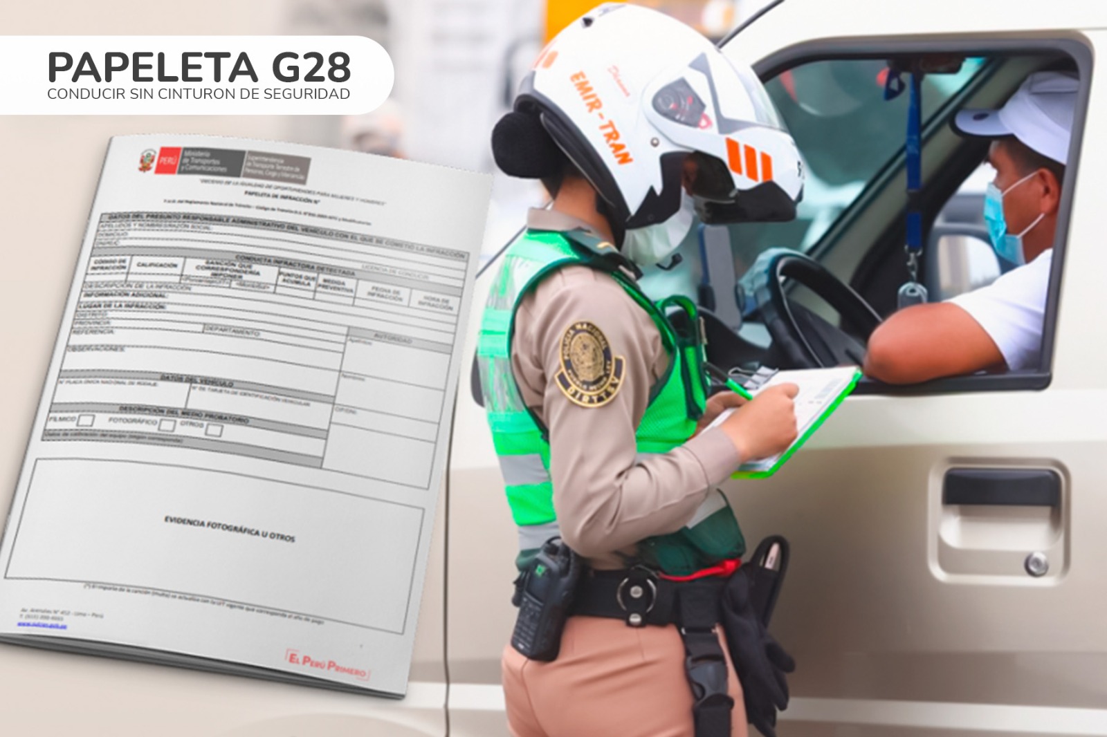 Papeleta G28: Todo sobre la multa por no llevar cinturón de seguridad - Geosatelital